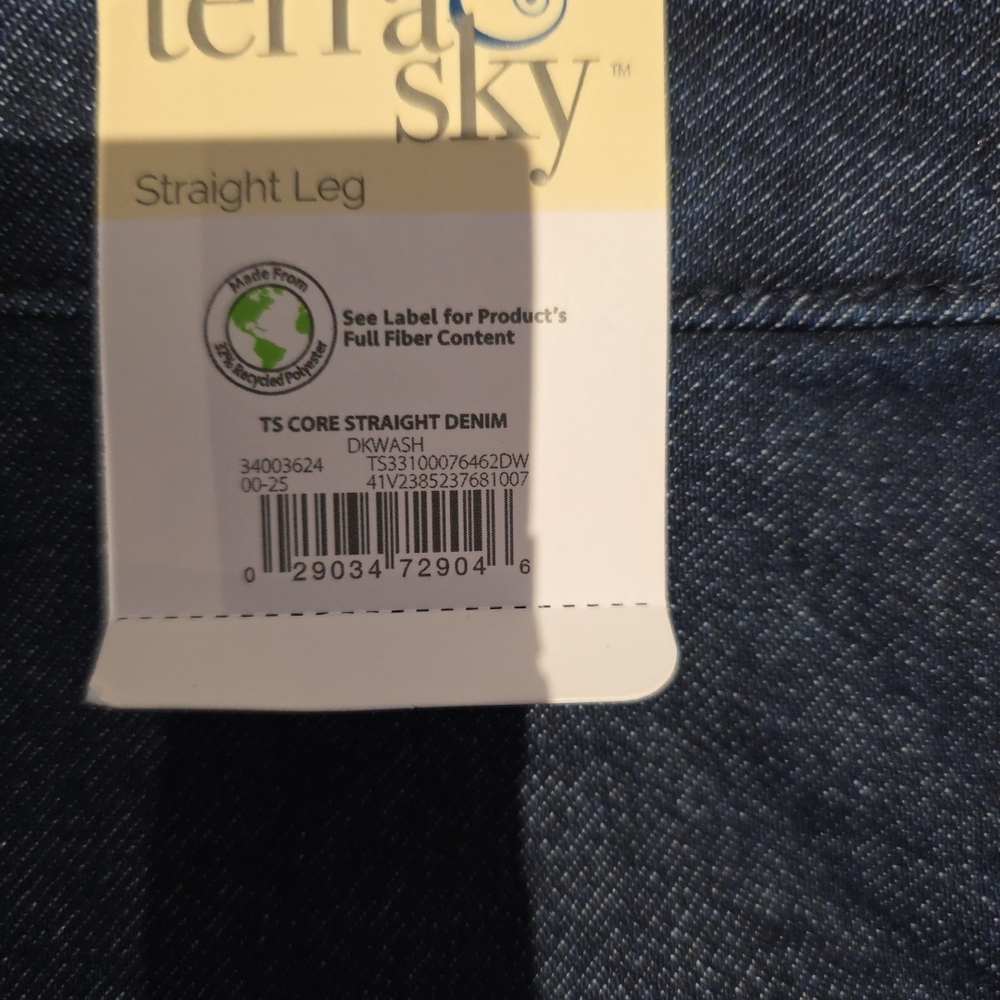 Terra & Sky Women's Straight Leg Jeans - Dark Blue